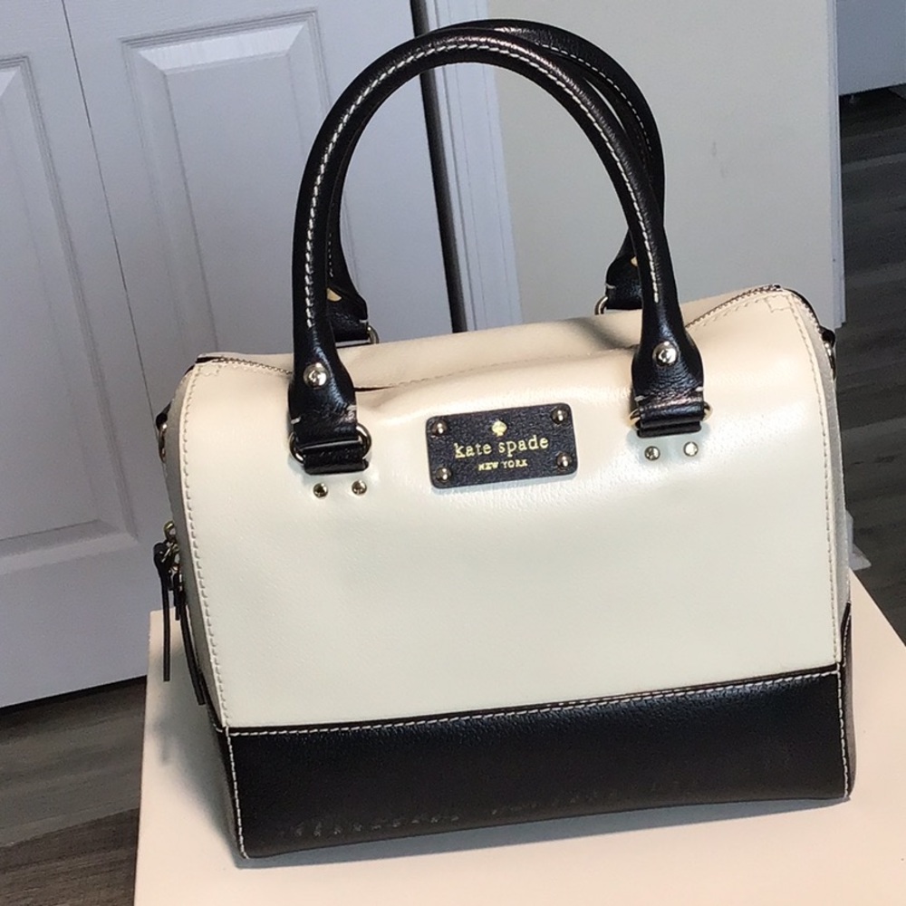 Kate Spade Cream and Black Satchel Bag